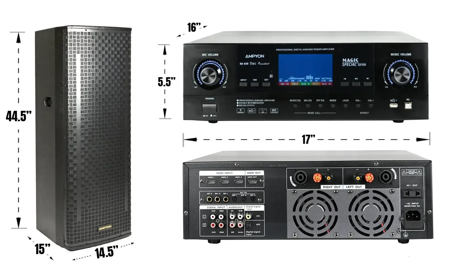 Kích thước hệ thống karaoke