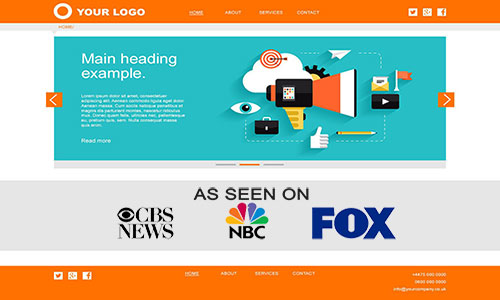 Ghi chữ và logo được đăng trên Fox, CBS và NBC trên trang web của bạn